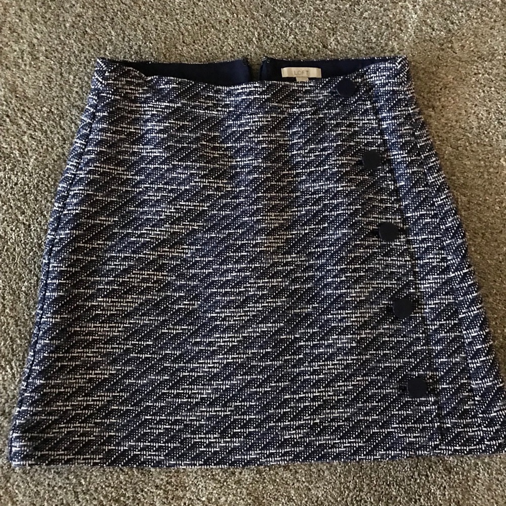 Loft Mini Skirt blue and white Size 6